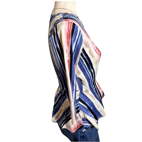 Stylish Top Y2k Pink And Blue Wrap Blouse Size XS New With Tag - Picture 2 of 8